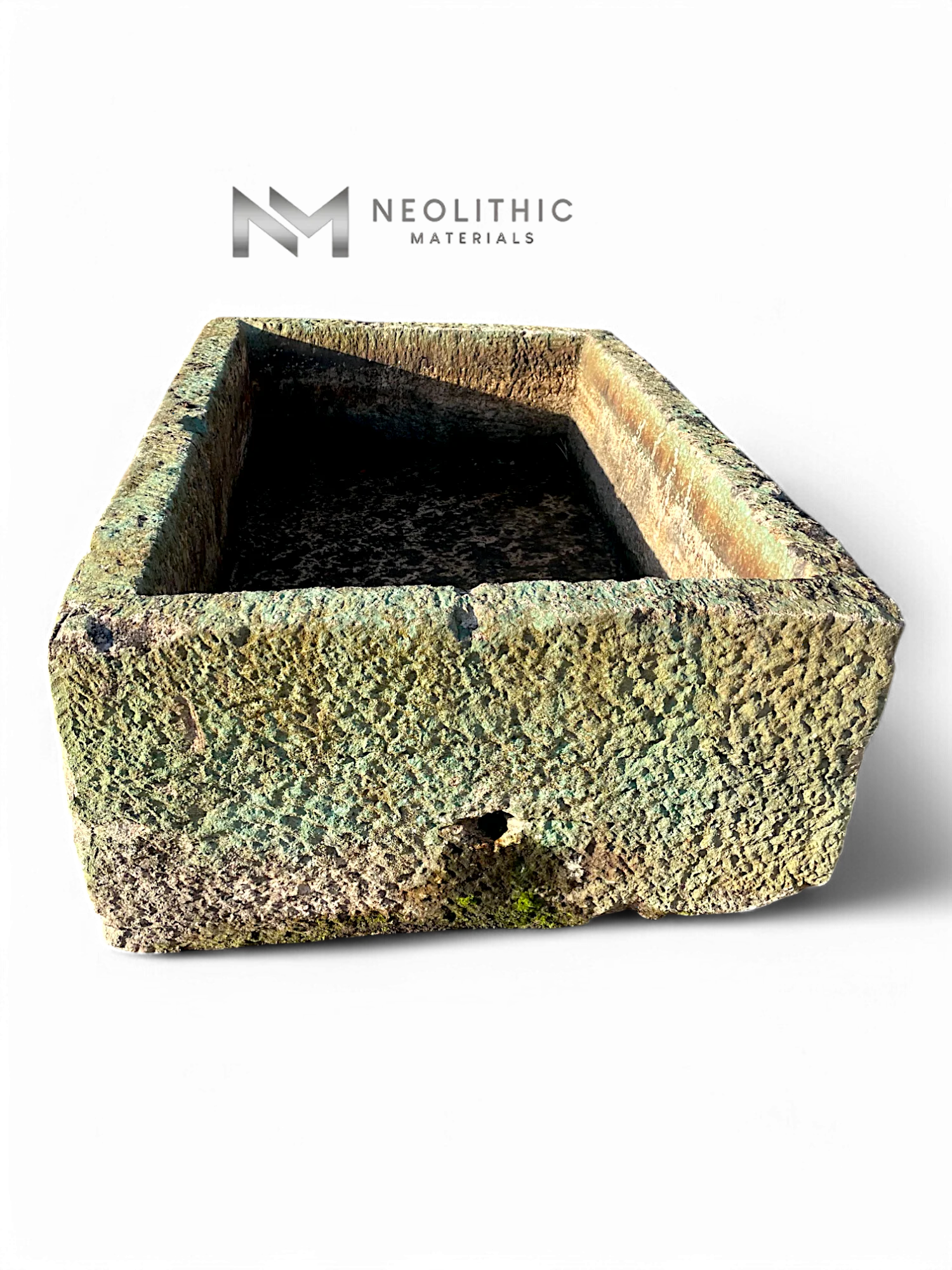 Antique French Limestone Trough (Green) - Image 3